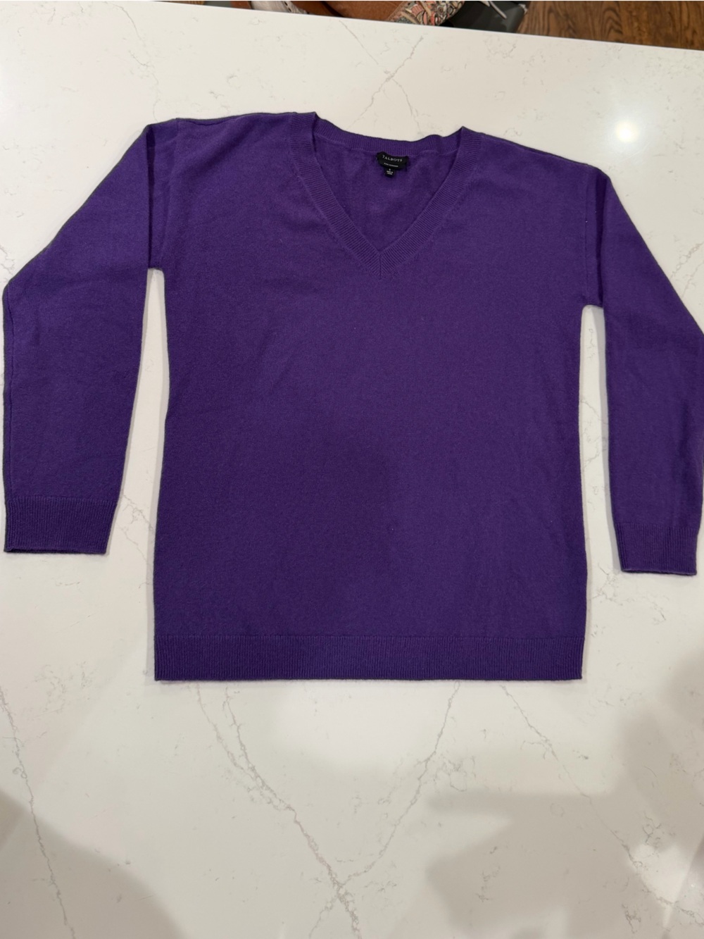 Talbots Women’s 100% Cashmere Vibrant Purple V-Neck Sweater